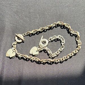 2 PC Vintage Tiffany’s Chain Heart Set